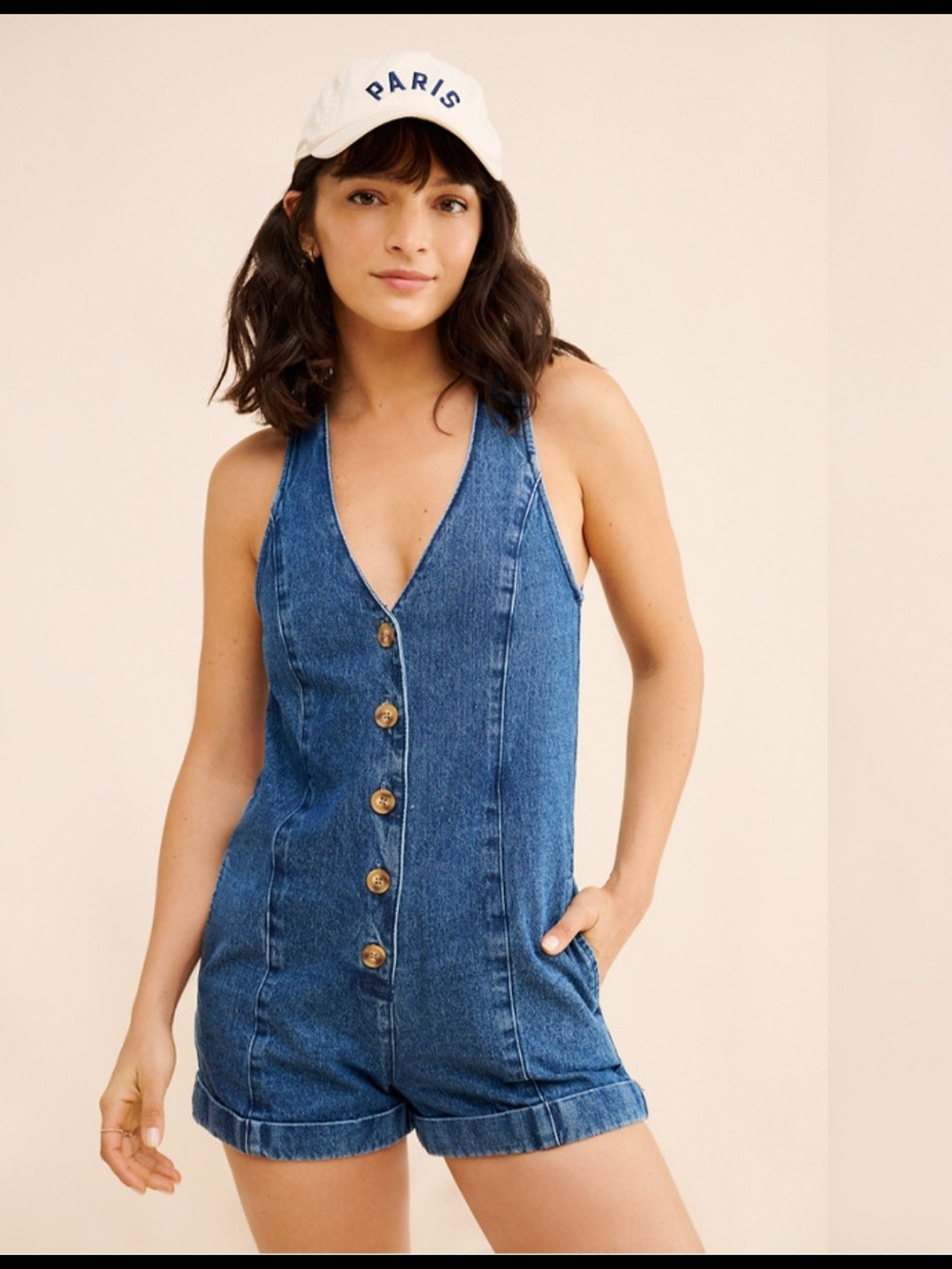 Show Me Your Mumu Womens San Diego Romper Button Down